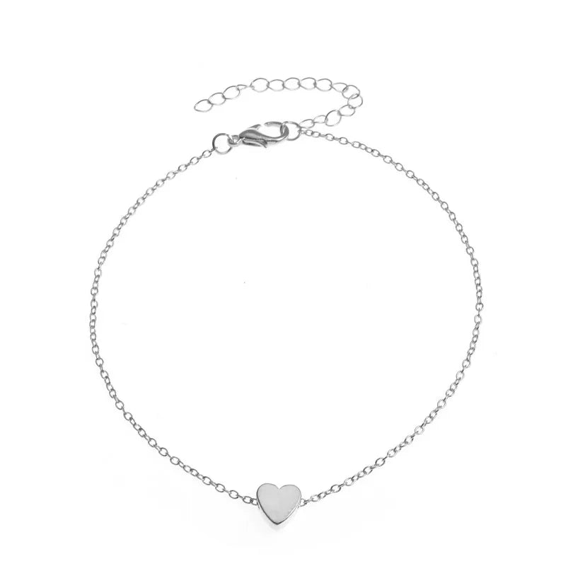 Trendy Beads Multilayer Summer Heart Anklet For Woman Bohemian Vintage