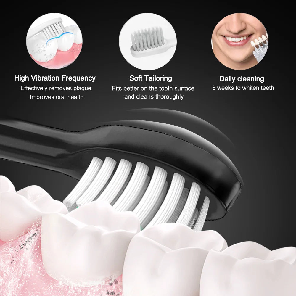 Electric Sonic Toothbrush USB Rechargeable Adult 360 Days Long Battery