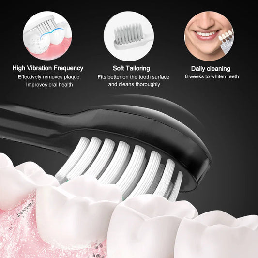 Electric Sonic Toothbrush USB Rechargeable Adult 360 Days Long Battery